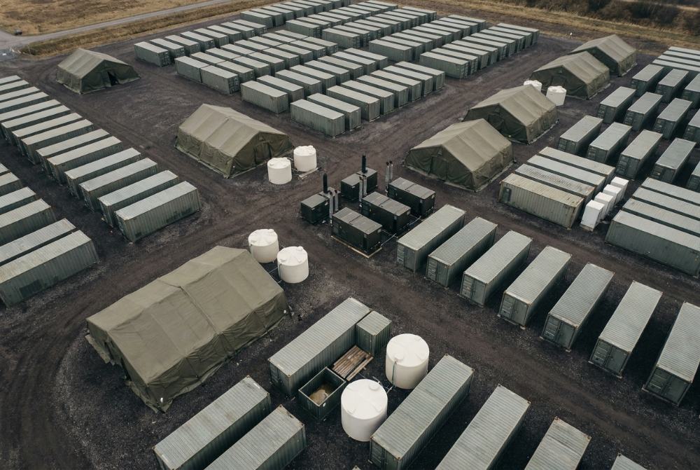 Aerial view of an LSA base