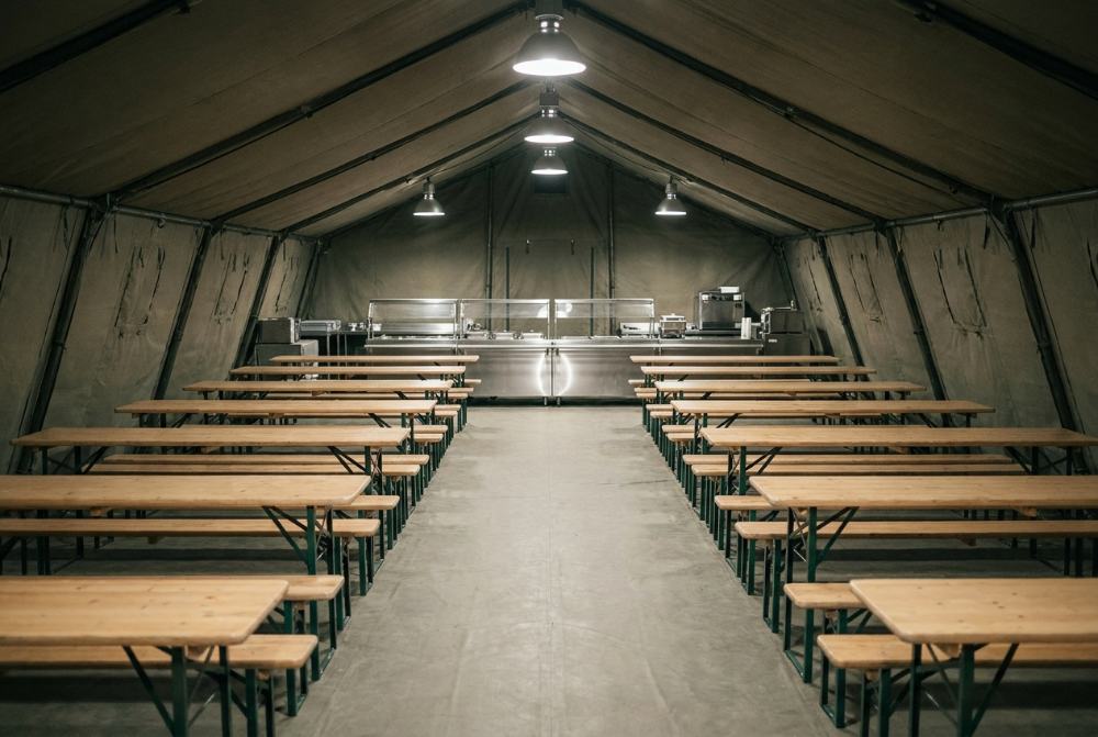 Field dining facility interior